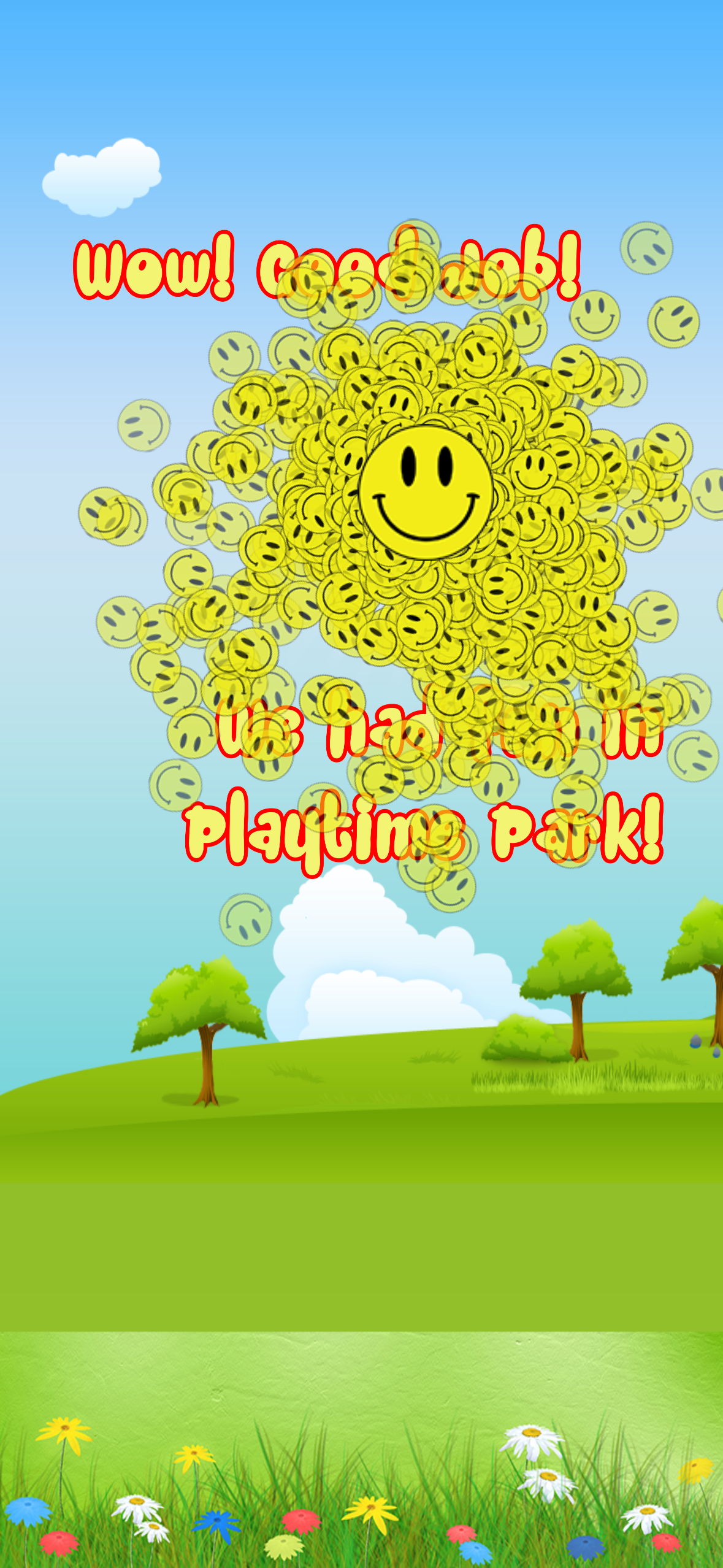 The end-of-level celebration screen